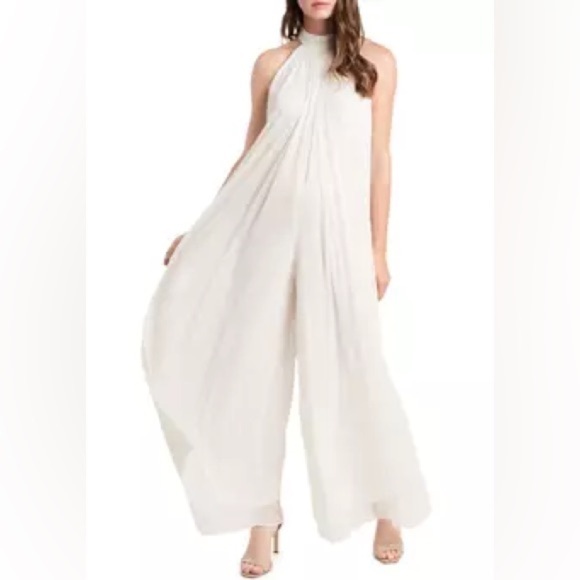 MSK Women's Halter Neck Chiffon Jumpsuit - Picture 1 of 4